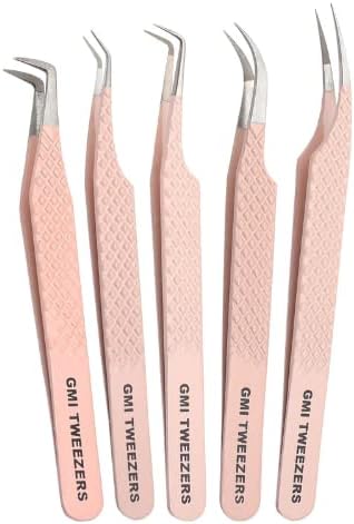 Fiber Tip Lash Tweezers For Eyelash Extension Tweezers Professional - Nude