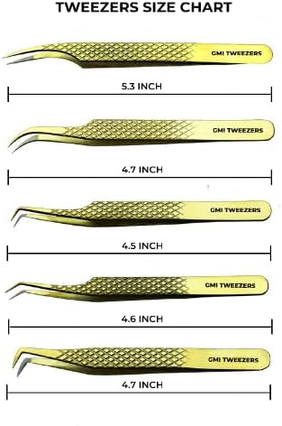 Fiber Tip Lash Tweezers For Eyelash Extension Tweezers Professional - Gold