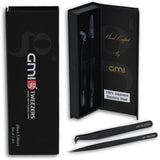 Professional Eyelash Extension Tweezers - Stainless Steel Eyelash Extension Kit - Pack of 2 Eyelashes Extension Tweezers – Lash Tweezers for Eyelash Extensions - False Eyelash Applicator tool. (Black)