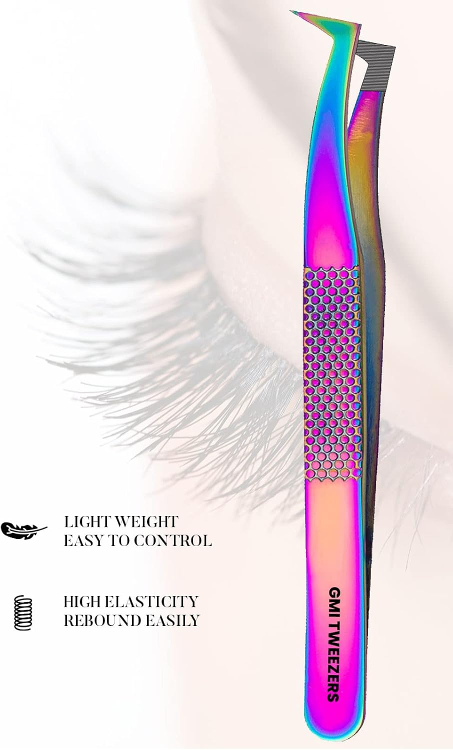 Fiber Tip Lash Tweezers- Pack of 4 Eyelash Extension Tweezers Professional- Lash Tweezers - Multicolor