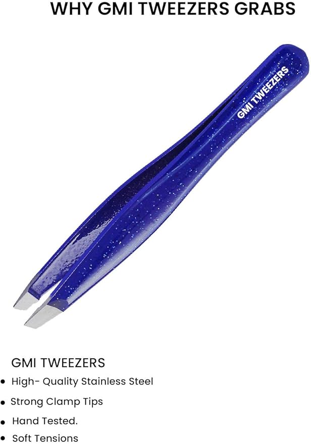 Click to see full view Eyebrow Tweezer- Eyebrow Tweezers for Women and Men - Professional eye brow twizzers and trimmer. (Dark Blue)