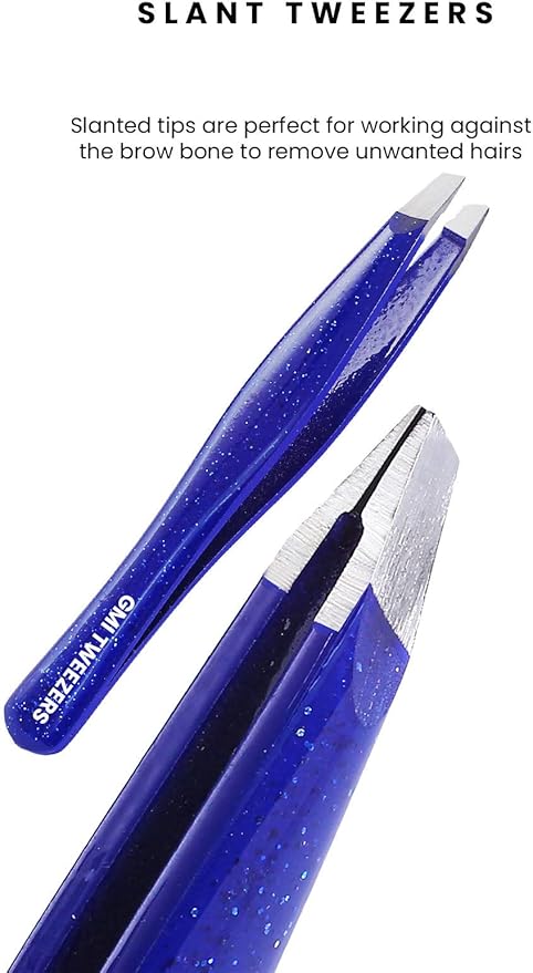 Click to see full view Eyebrow Tweezer- Eyebrow Tweezers for Women and Men - Professional eye brow twizzers and trimmer. (Dark Blue)