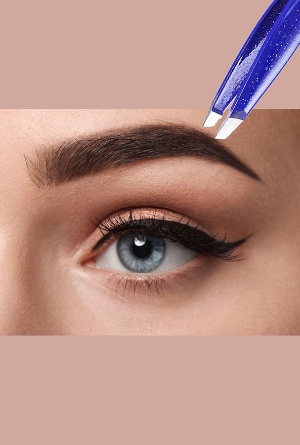 Click to see full view Eyebrow Tweezer- Eyebrow Tweezers for Women and Men - Professional eye brow twizzers and trimmer. (Dark Blue)
