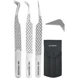 GMI Lash Tweezers - Pack of 3 Fiber Tip Eyelash Tweezers