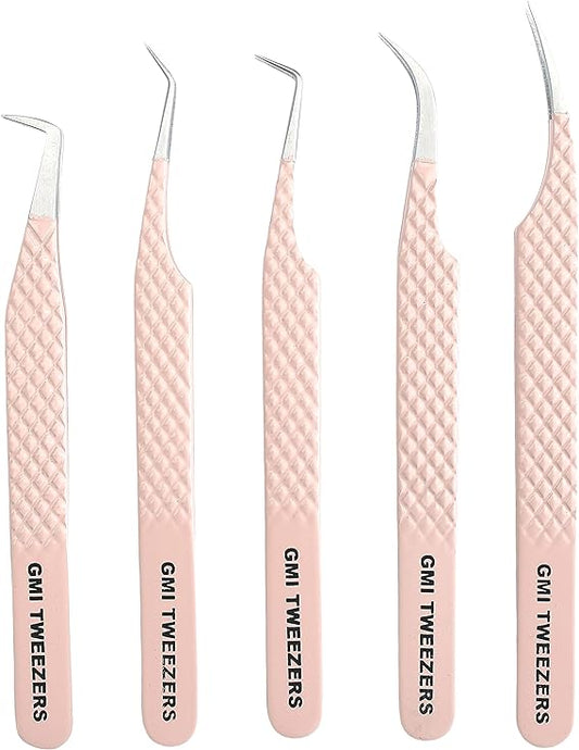 GMI Lash Tweezers - Set of 5 Eyelash Tweezers