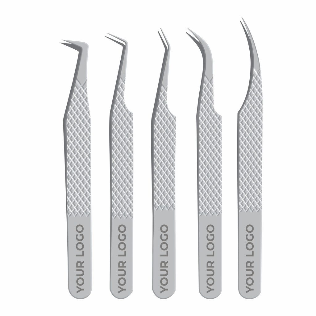 Non Fiber Tip Lash Tweezers For Eyelash Extension Tweezers Professional - Silver
