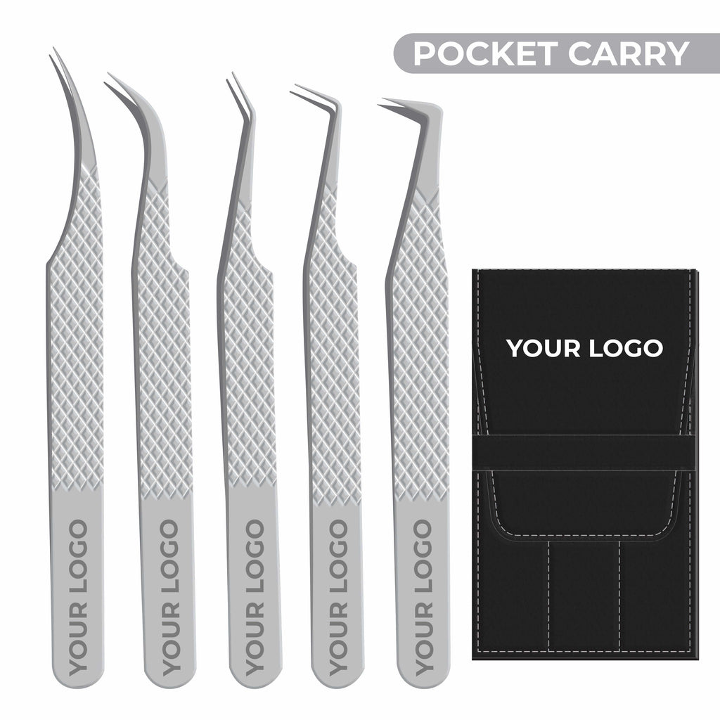 Non Fiber Tip Lash Tweezers For Eyelash Extension Tweezers Professional - Silver