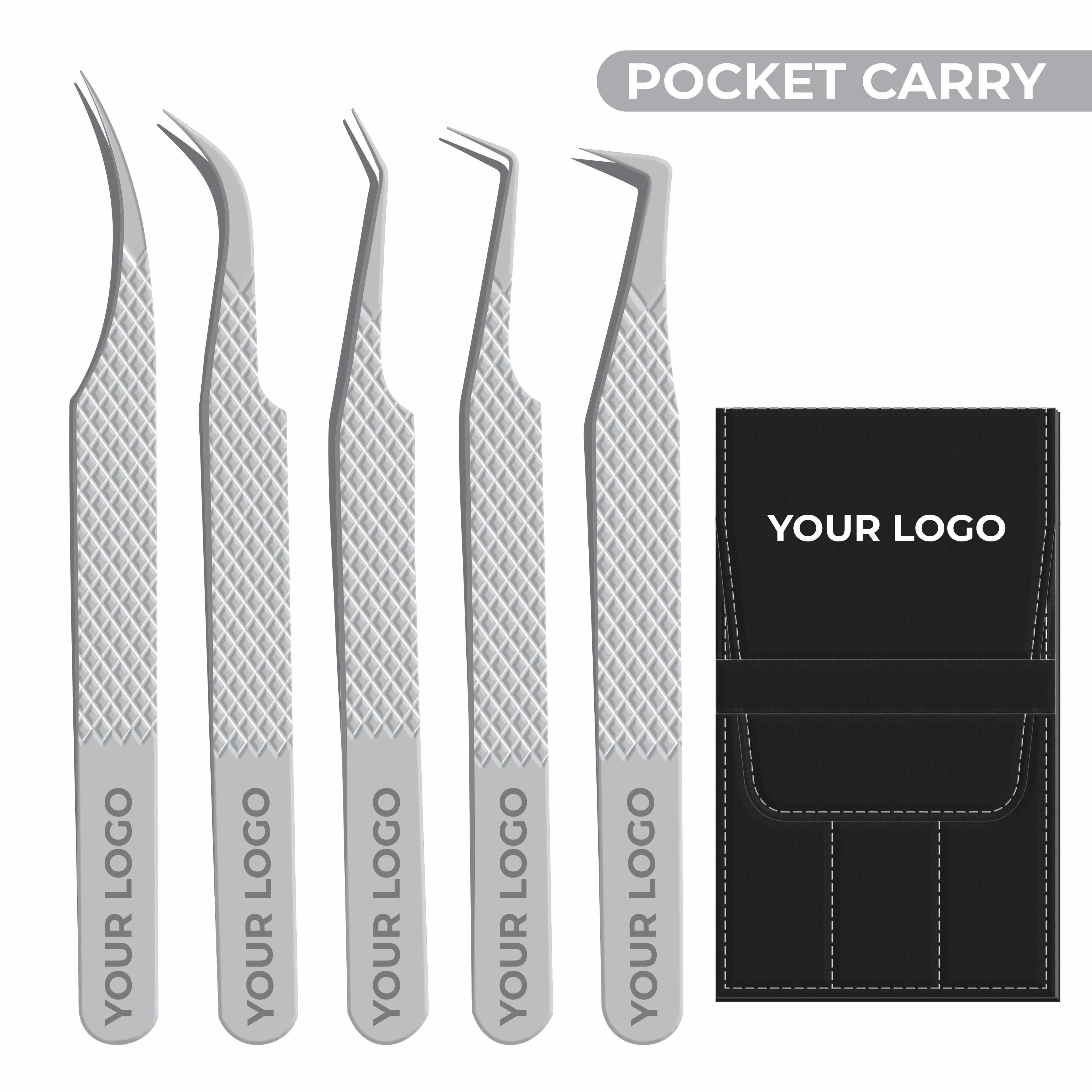 Non Fiber Tip Lash Tweezers For Eyelash Extension Tweezers Professional - Silver
