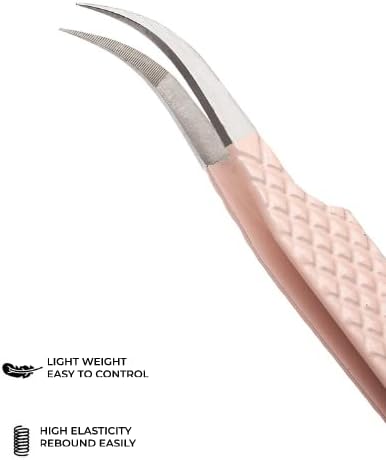 Fiber Tip Lash Tweezers For Eyelash Extension Tweezers Professional - Nude