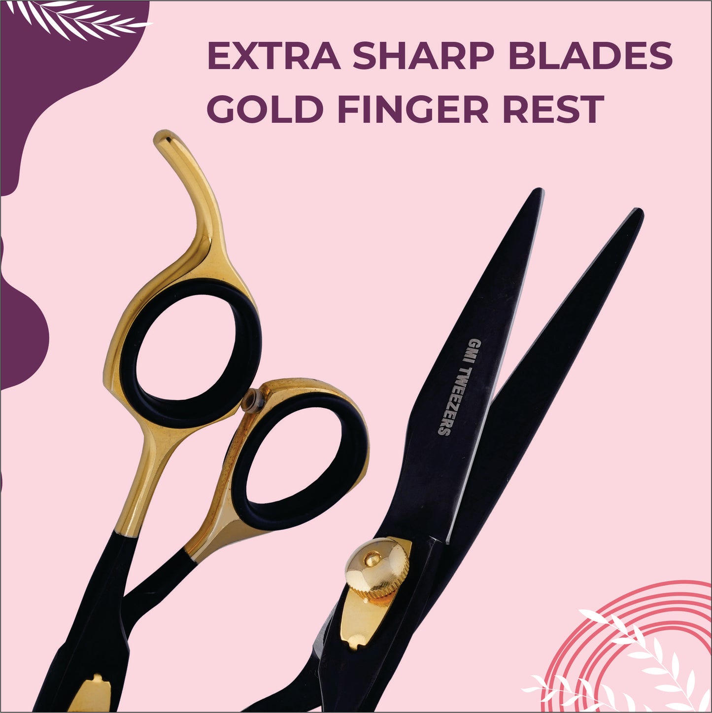 Premium Black & Gold Professional Barber Scissors – Precision Hair Cutting Shears