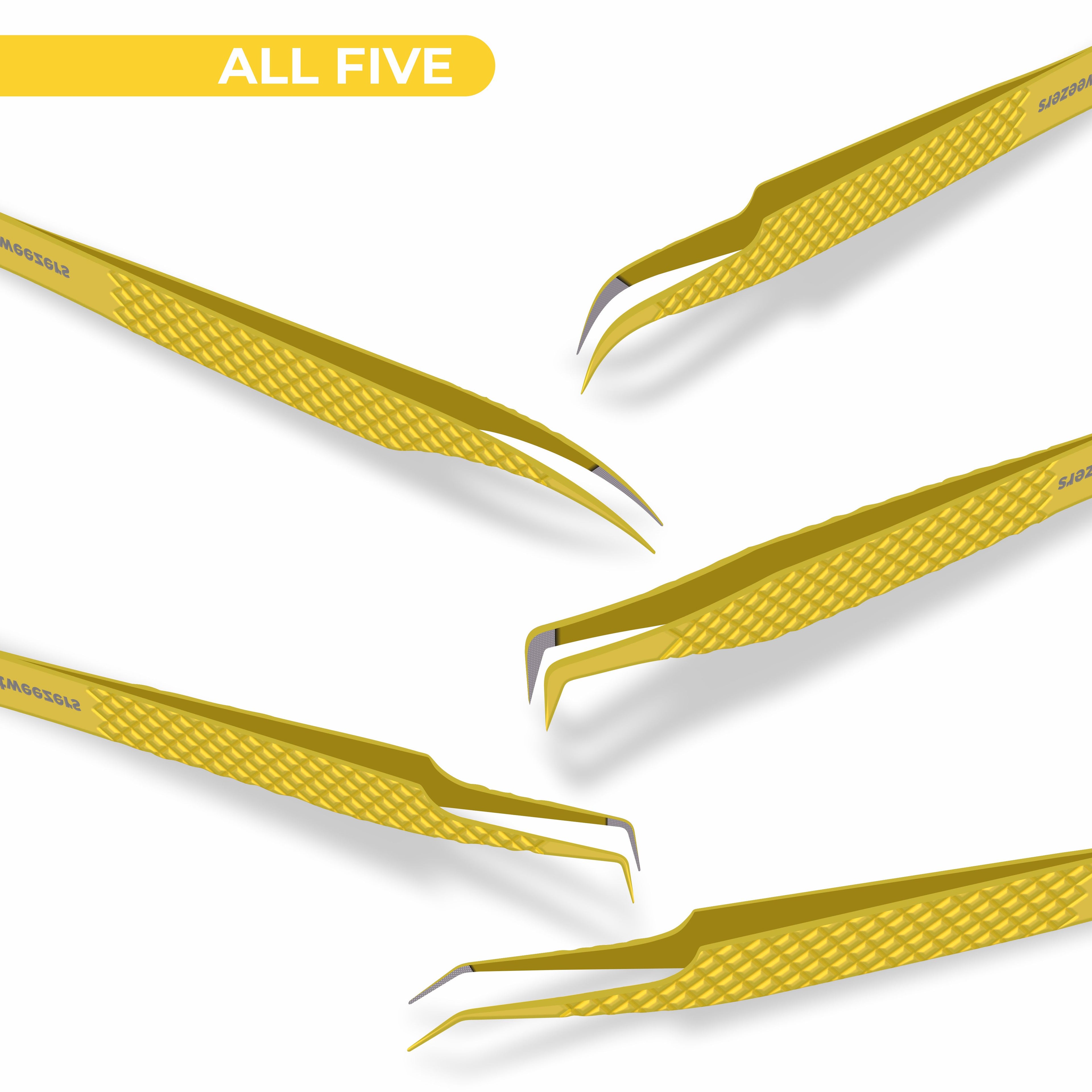 Fiber Tip Lash Tweezers For Eyelash Extension Tweezers Professional - Gold