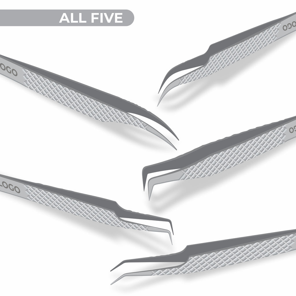 Non Fiber Tip Lash Tweezers For Eyelash Extension Tweezers Professional - Silver
