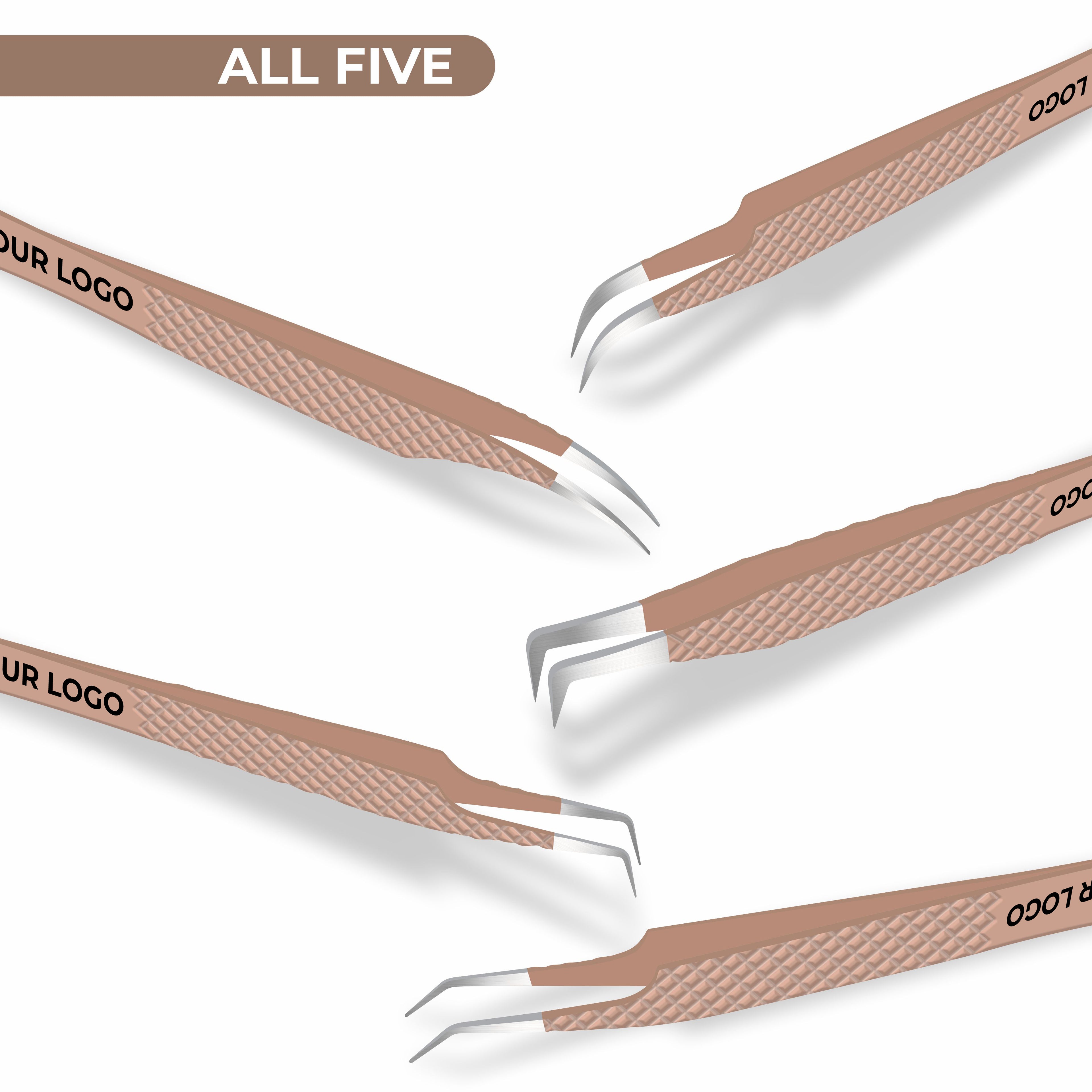 Non Fiber Tip Lash Tweezers For Eyelash Extension Tweezers Professional - Nude