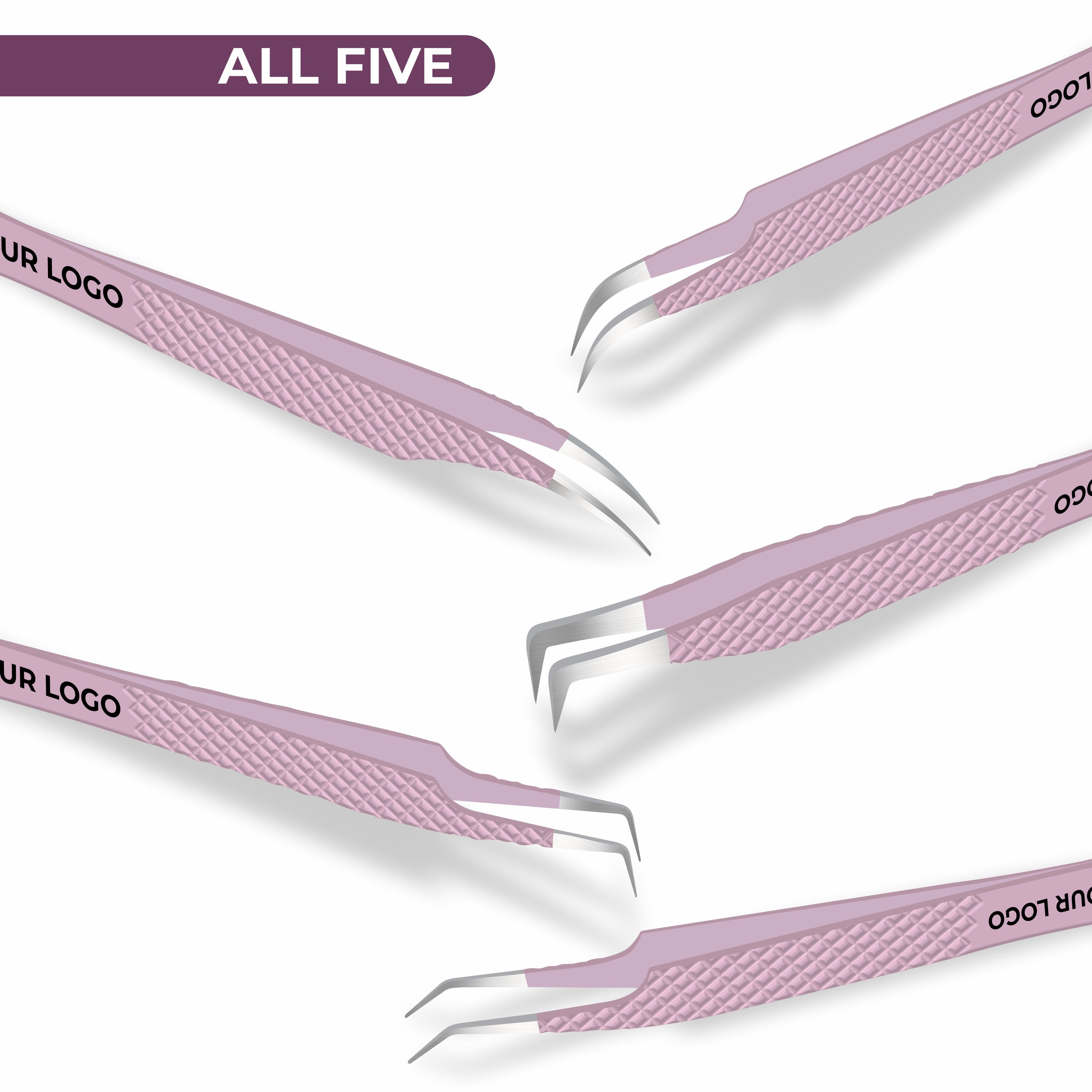 Non Fiber Tip Lash Tweezers For Eyelash Extension Tweezers Professional - Pink