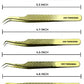 Fiber Tip Lash Tweezers For Eyelash Extension Tweezers Professional - Gold