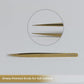2pcs Black Straight and L-Shaped (Boot) Gold Pointed Eyelash Tweezers for Lash Extension - Stainless Steel Precision Tweezers for Volume and Classic Lashes - False Eyelash Extension Kit. (Gold)