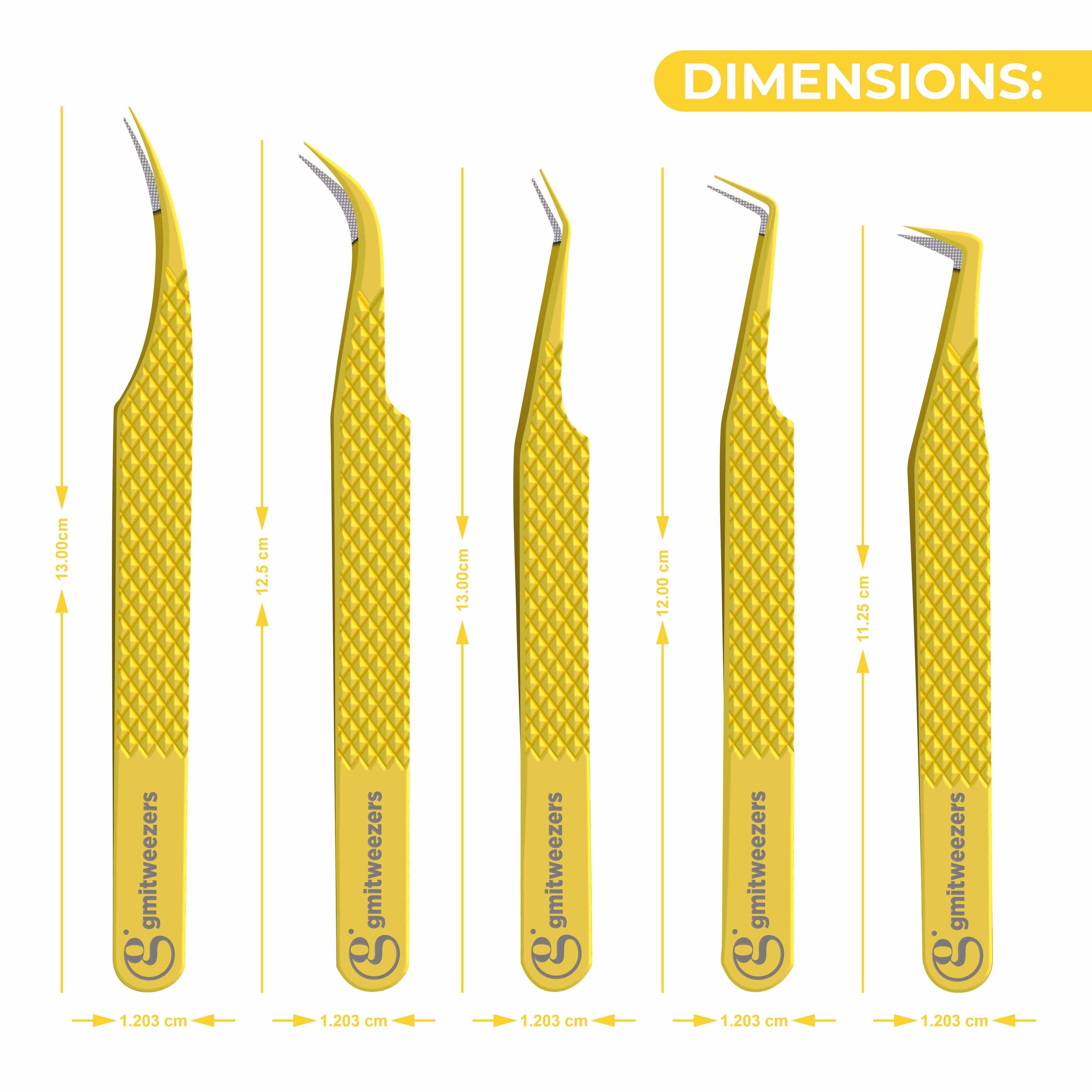 Fiber Tip Lash Tweezers For Eyelash Extension Tweezers Professional - Gold