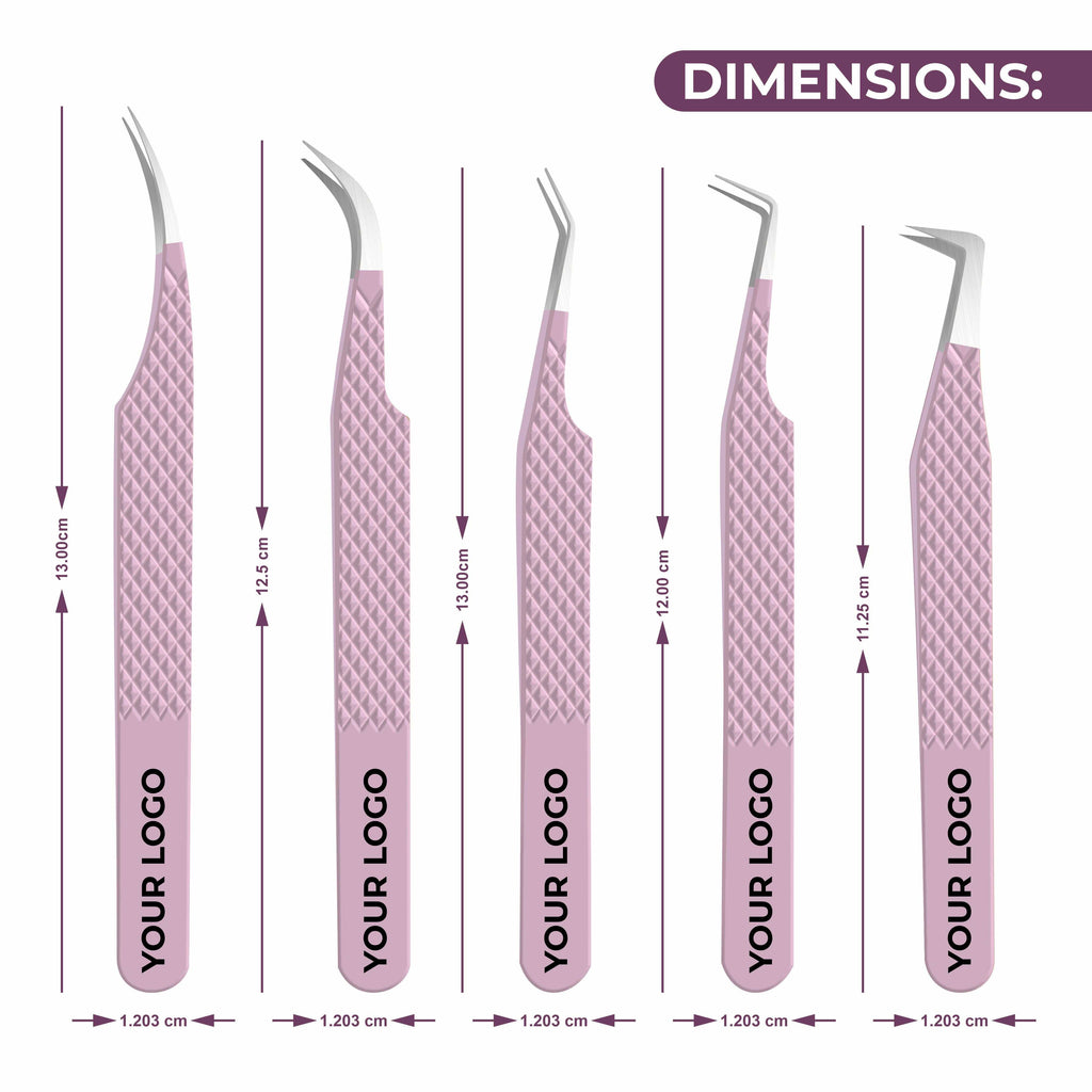 Non Fiber Tip Lash Tweezers For Eyelash Extension Tweezers Professional - Pink