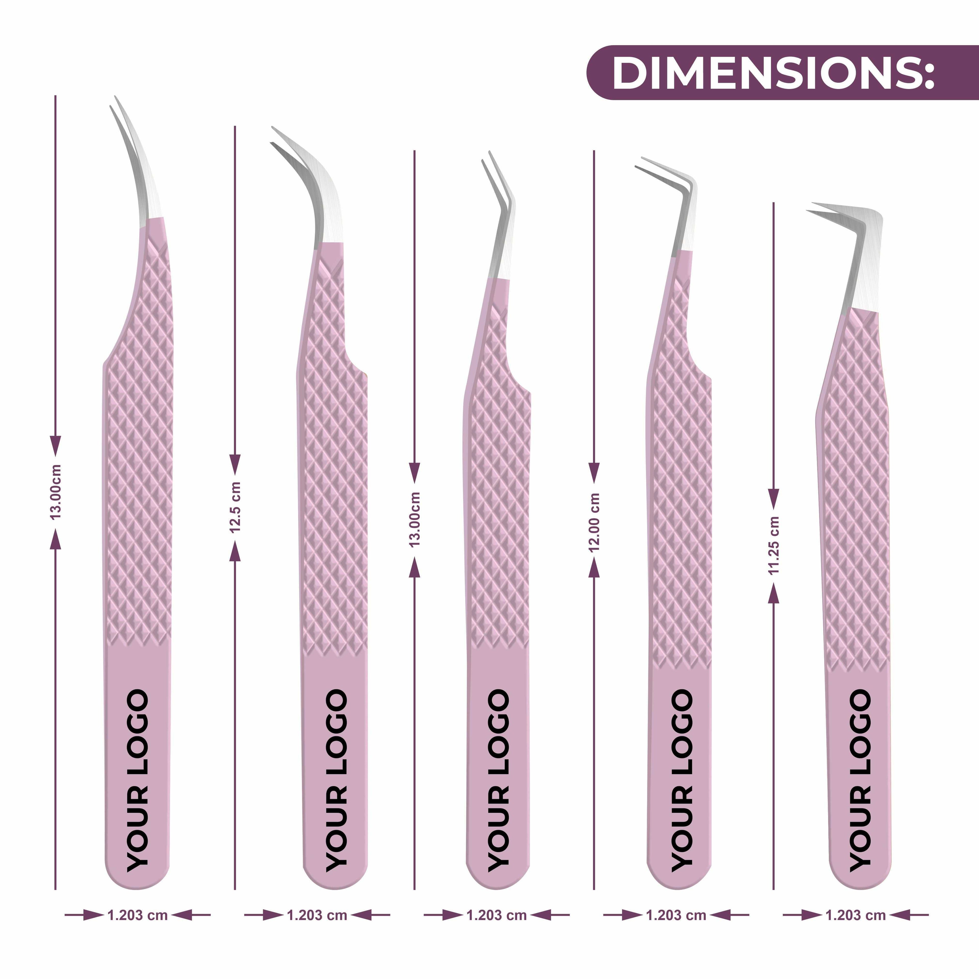 Non Fiber Tip Lash Tweezers For Eyelash Extension Tweezers Professional - Pink