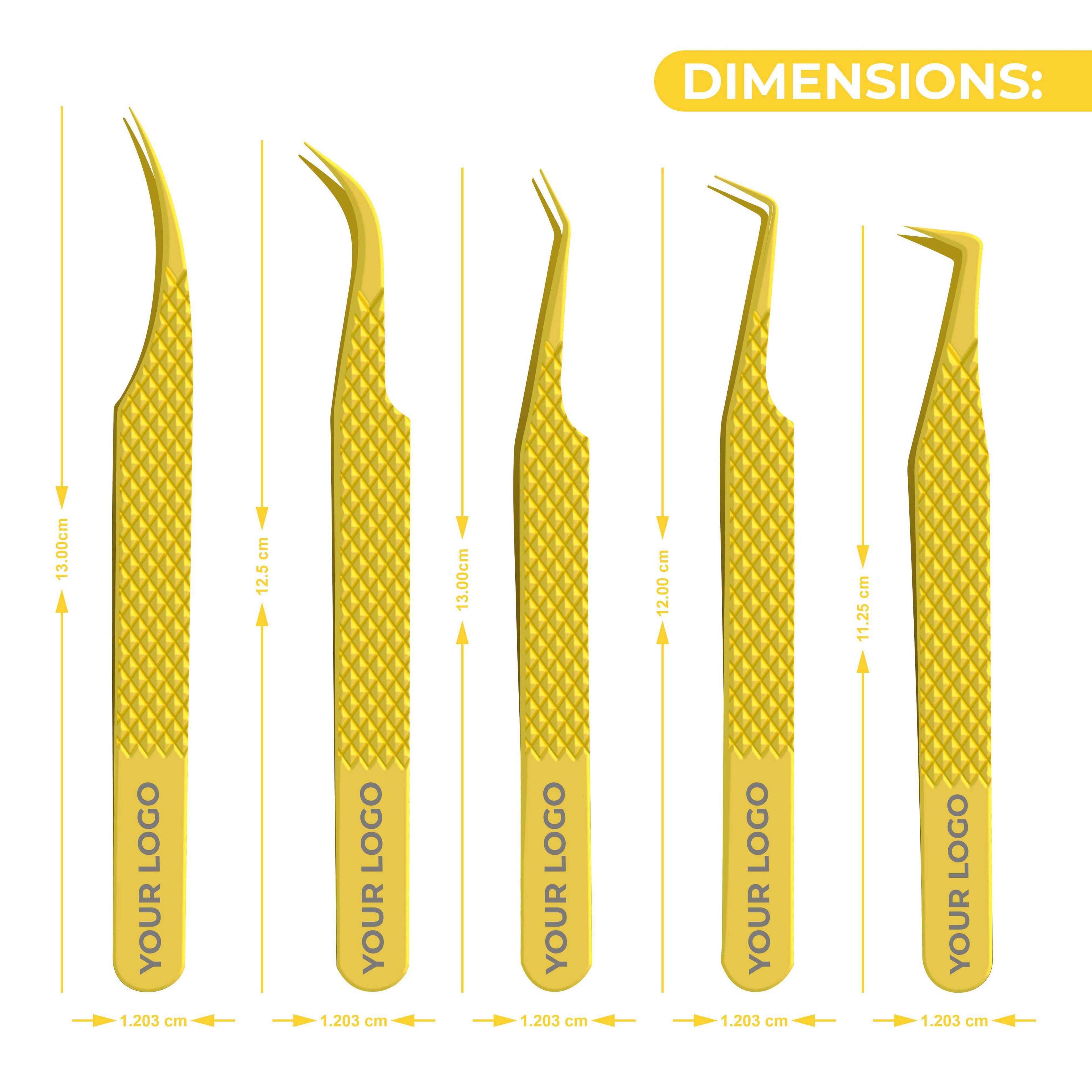 Non Fiber Tip Lash Tweezers For Eyelash Extension Tweezers Professional - Gold
