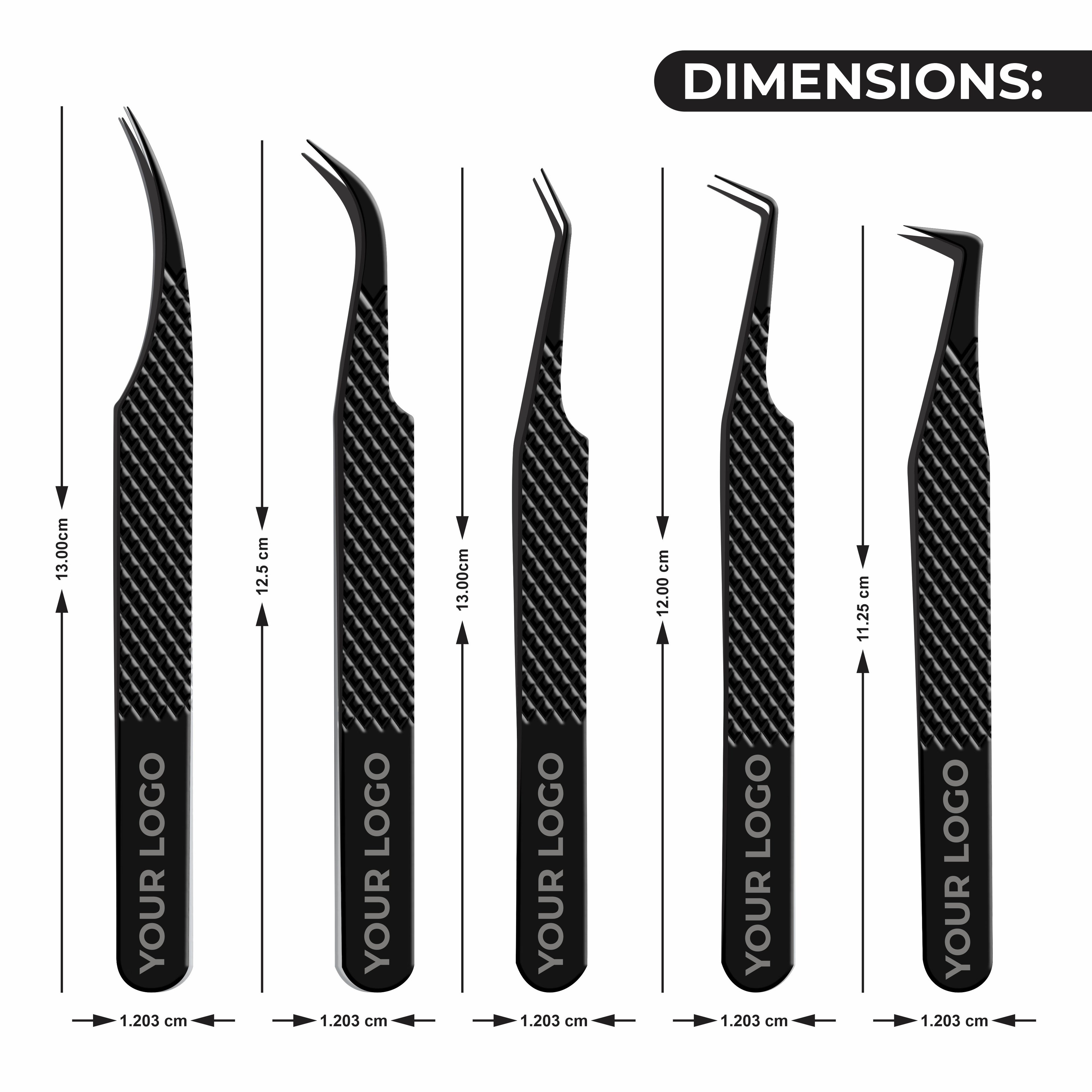 Non Fiber Tip Lash Tweezers For Eyelash Extension Tweezers Professional - Black