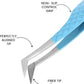 Fiber Tip Lash Tweezers- Pack of 3 Eyelash Extension Tweezers Professional- Lash Tweezers. (FIROZI)