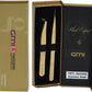 2pcs Black Straight and L-Shaped (Boot) Gold Pointed Eyelash Tweezers for Lash Extension - Stainless Steel Precision Tweezers for Volume and Classic Lashes - False Eyelash Extension Kit. (Gold)