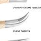 Fiber Tip Lash Tweezers- Pack of 3 Eyelash Extension Tweezers Professional- Lash Tweezers. (Light Nude)