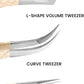 Fiber Tip Lash Tweezers- Pack of 3 Eyelash Extension Tweezers Professional- Lash Tweezers. (Light Nude)
