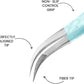 Fiber Tip Lash Tweezers- Pack of 3 Eyelash Extension Tweezers Professional- Lash Tweezers. (Apple Green)
