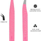 GMI Tweezers: Elegant Fiber Tip Glitter Tweezer Set in Pink