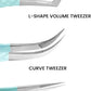 Fiber Tip Lash Tweezers- Pack of 3 Eyelash Extension Tweezers Professional- Lash Tweezers. (Apple Green)