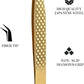 Fiber Tip Lash Tweezer For Eyelash Extension Tweezers Professional. (Gloden)