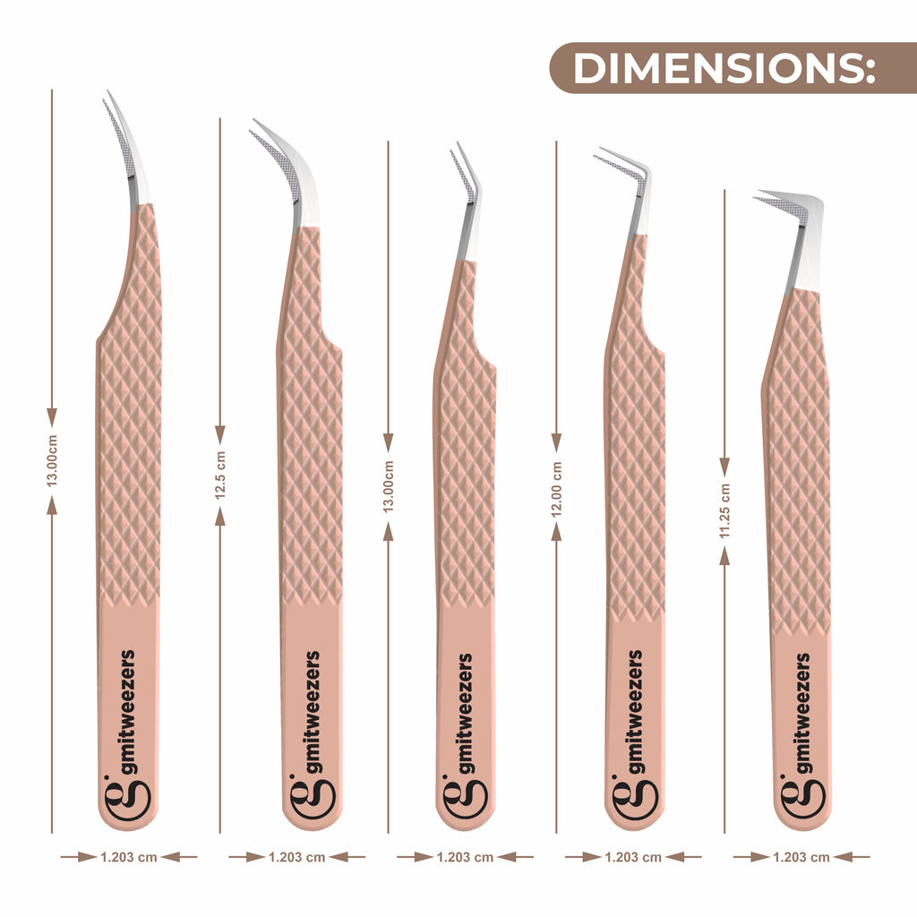 Fiber Tip Lash Tweezers For Eyelash Extension Tweezers Professional - Nude