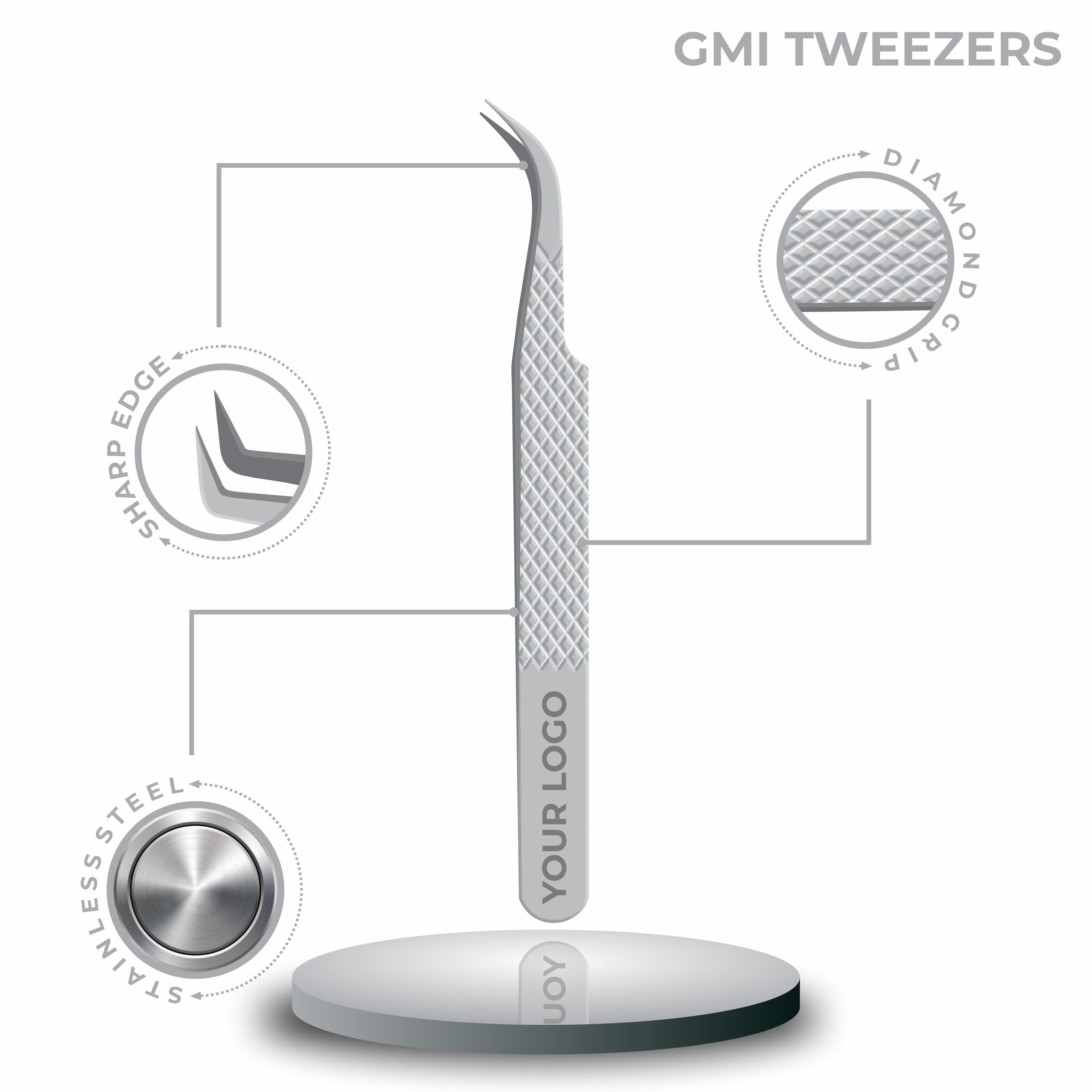 Non Fiber Tip Lash Tweezers For Eyelash Extension Tweezers Professional - Silver