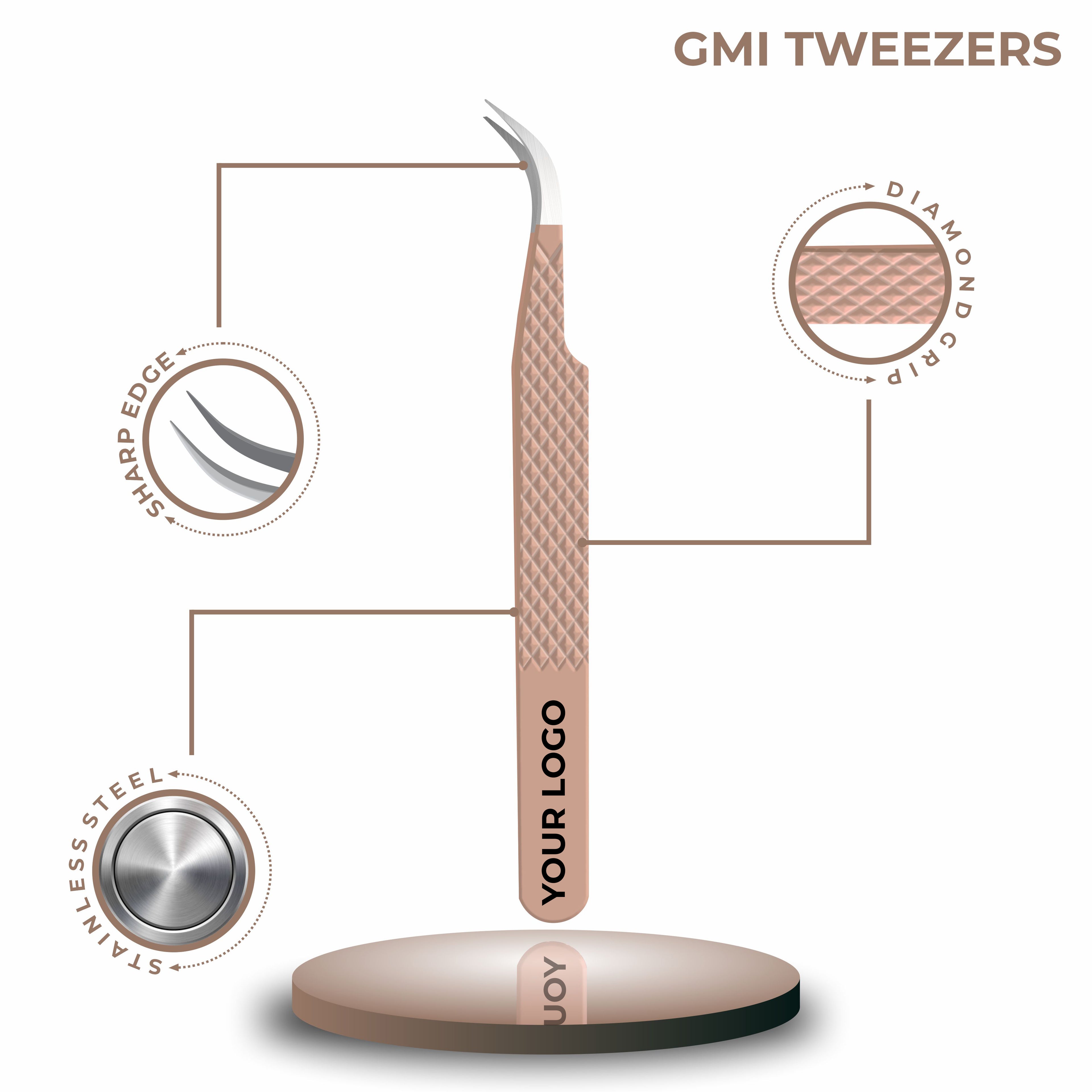 Non Fiber Tip Lash Tweezers For Eyelash Extension Tweezers Professional - Nude