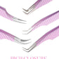 Fiber Tip Lash Tweezers For Eyelash Extension Tweezers Professional - Pink