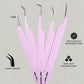 GMI Lash Tweezers - Set of 5 Stainless Steel Eyelash Extension Tweezers - Multipurpose for Individual Extensions (Pink)