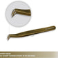 yelash Extension Tweezers - Stainless Steel Eyelash extension Tweezer - Eyelash extension kit for volume - False Eyelash Applicator tool - L-Shaped (Boot) - Golden