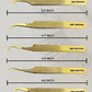 GMI Lash Tweezers - Set of 5 Eyelash Tweezers- Stainless Steel Extension Multipurpose for Extensions Individual. (Gold)