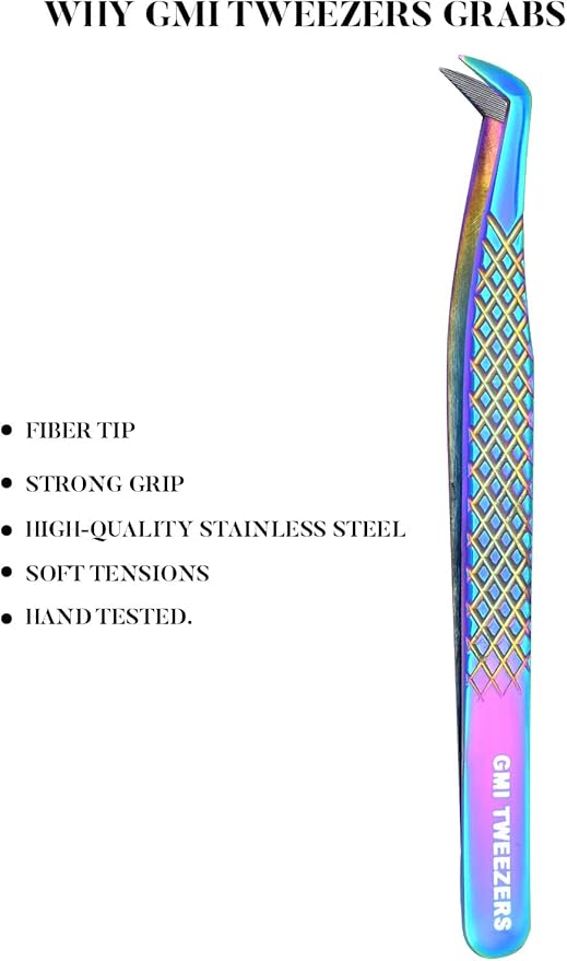 Fiber Tip Lash Tweezer For Eyelash Extension Tweezers Professional. (Multicolor)