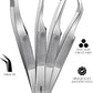 GMI Lash Tweezers – Pack of 4 Stainless Steel Fiber Tip Eyelash Extension Tweezers - Silver