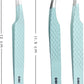 Fiber Tip Lash Tweezers- Pack of 3 Eyelash Extension Tweezers Professional- Lash Tweezers. (Apple Green)