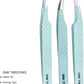 Fiber Tip Lash Tweezers- Pack of 3 Eyelash Extension Tweezers Professional- Lash Tweezers. (Apple Green)