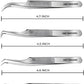 GMI Lash Tweezers – Pack of 4 Stainless Steel Fiber Tip Eyelash Extension Tweezers - Silver