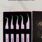 GMI Lash Tweezers - Set of 5 Stainless Steel Eyelash Extension Tweezers - Multipurpose for Individual Extensions (Pink)