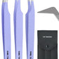 Fiber Tip Lash Tweezers- Pack of 3 Eyelash Extension Tweezers Professional- Lash Tweezers. (Mauve Purple)