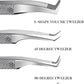 GMI Lash Tweezers – Pack of 4 Stainless Steel Fiber Tip Eyelash Extension Tweezers - Silver