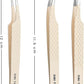 Fiber Tip Lash Tweezers- Pack of 3 Eyelash Extension Tweezers Professional- Lash Tweezers. (Light Nude)