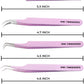 Fiber Tip Lash Tweezers For Eyelash Extension Tweezers Professional - Pink
